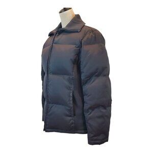 GAP SZ L Women's Goose Down Filled Zippered Puffer Winter Coat Jacket in Black